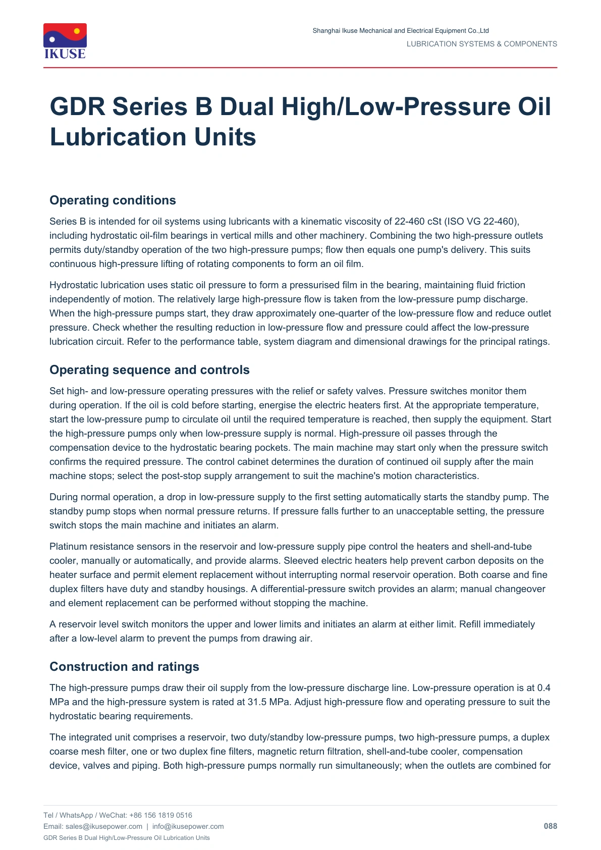 IKUSE GDR Series B Dual High/Low-Pressure Oil Lubrication Units image 2