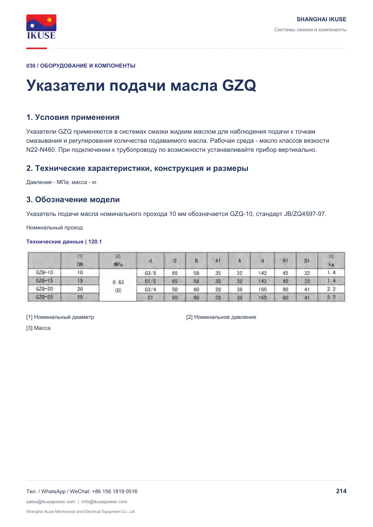 IKUSE Указатели подачи масла GZQ, фото 2