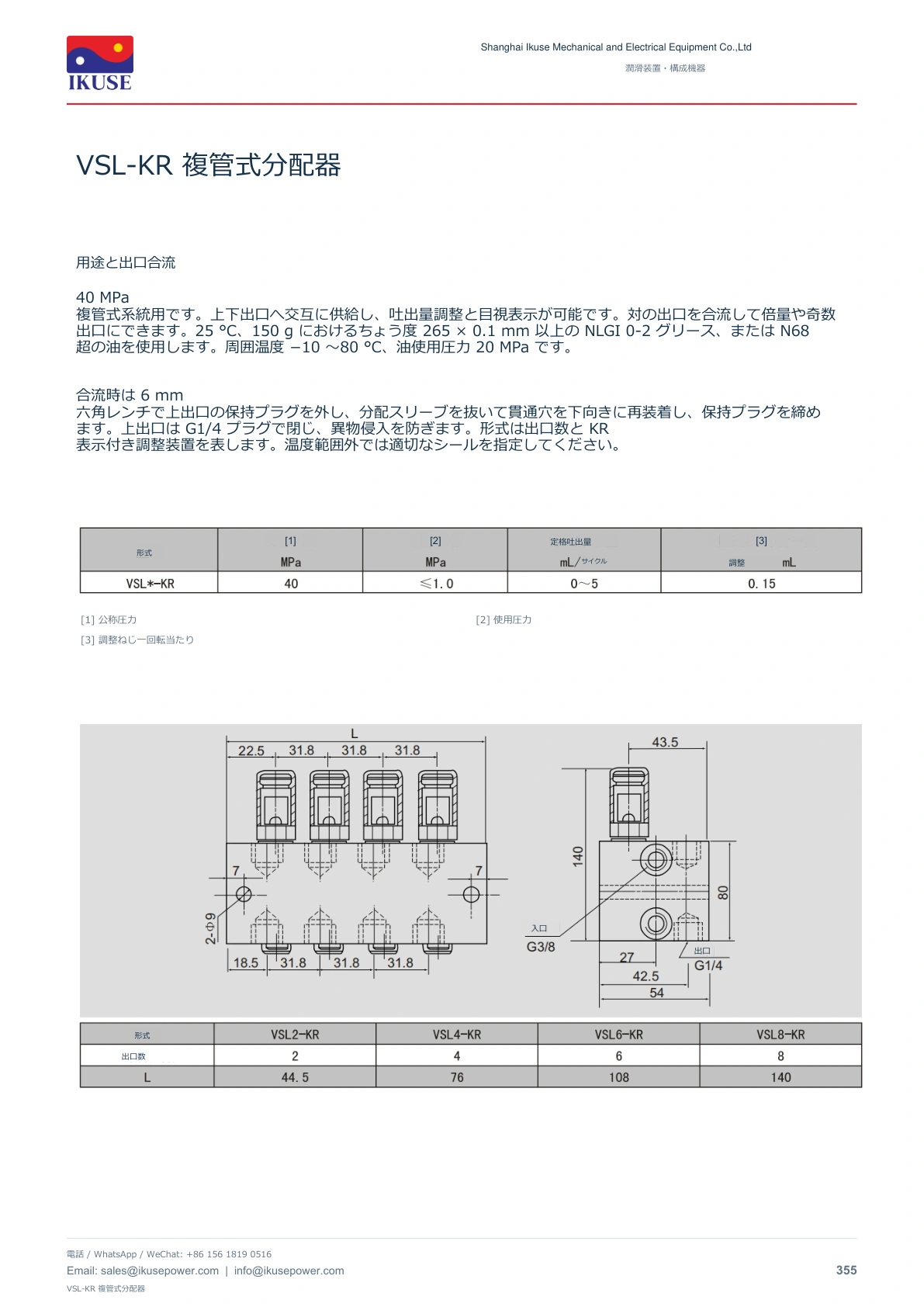 IKUSE VSL-KR 複管式分配器画像2