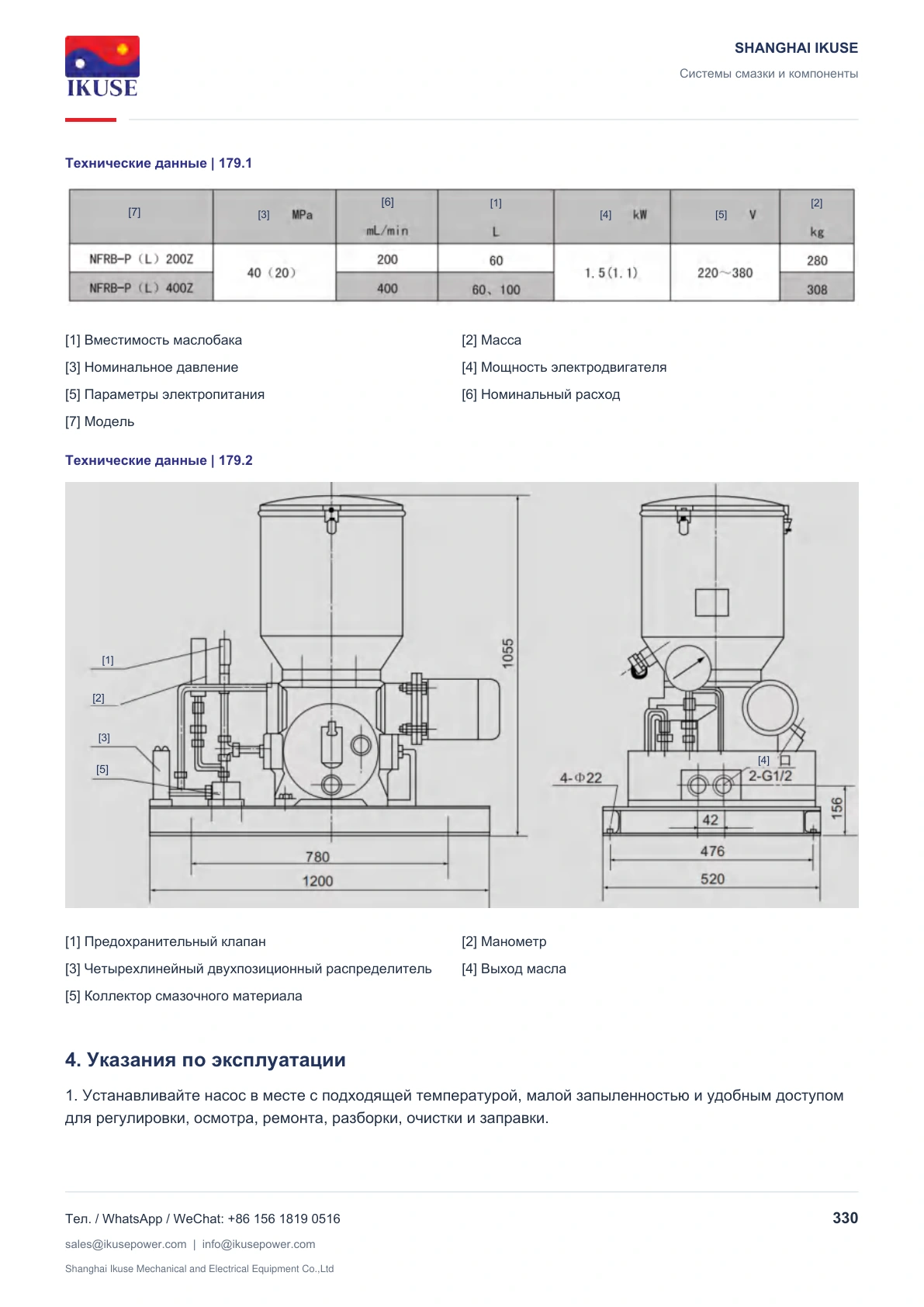 IKUSE Смазочные насосы с электроприводом NFRB-P(L), фото 3