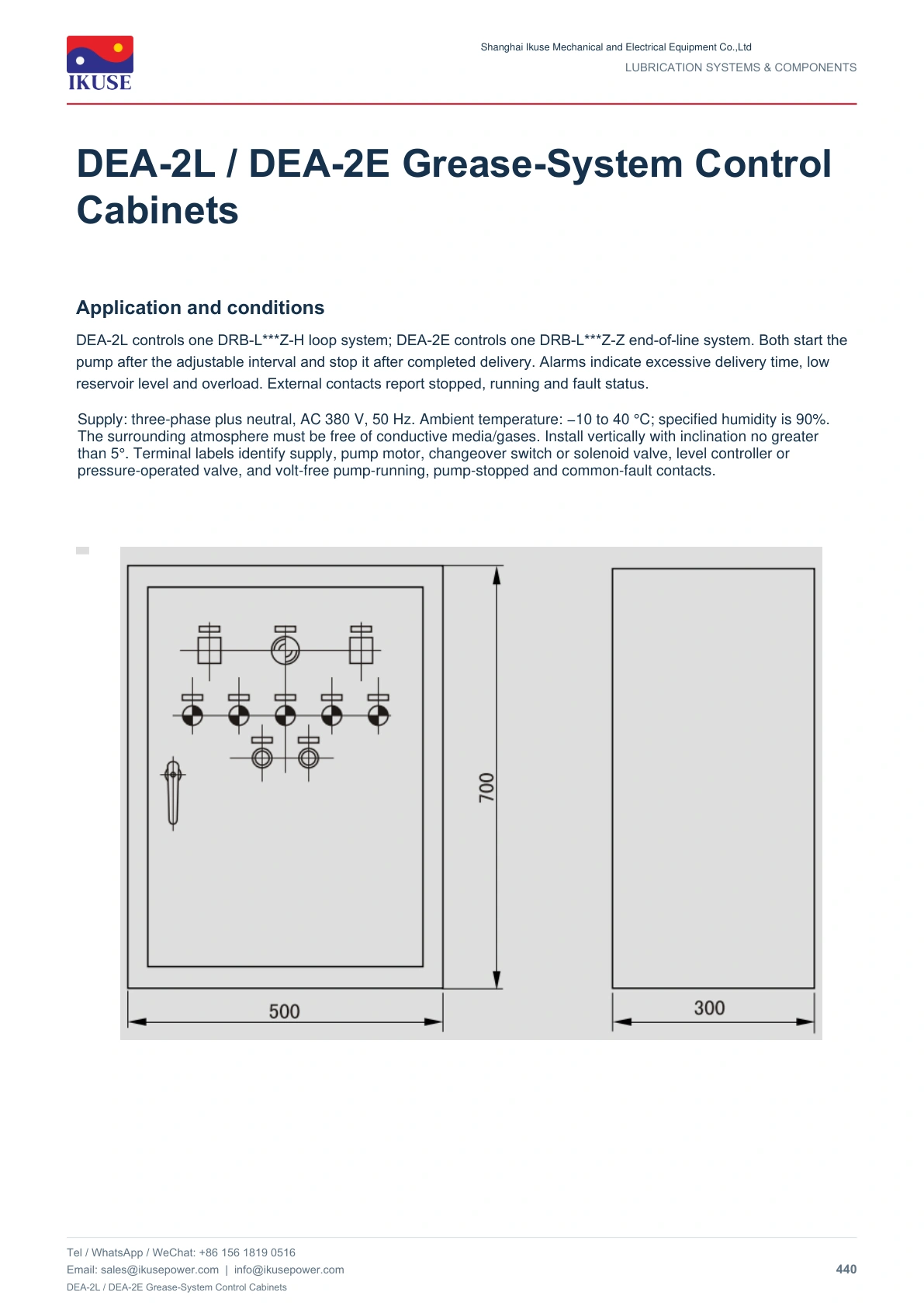 IKUSE DEA-2L / DEA-2E Grease-System Control Cabinets image 2