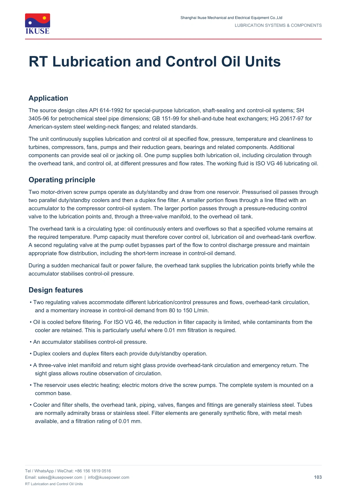 IKUSE RT Lubrication and Control Oil Units image 2
