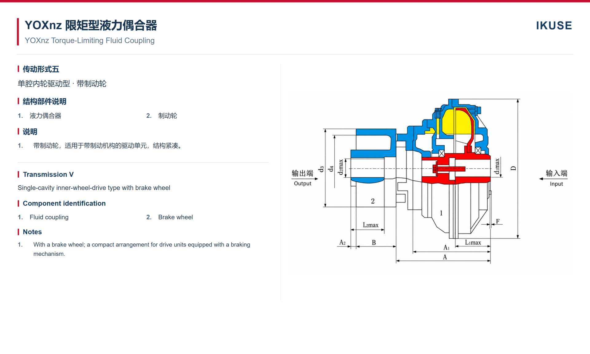 IKUSE YOXnz 内轮驱动带制动轮液力偶合器图2