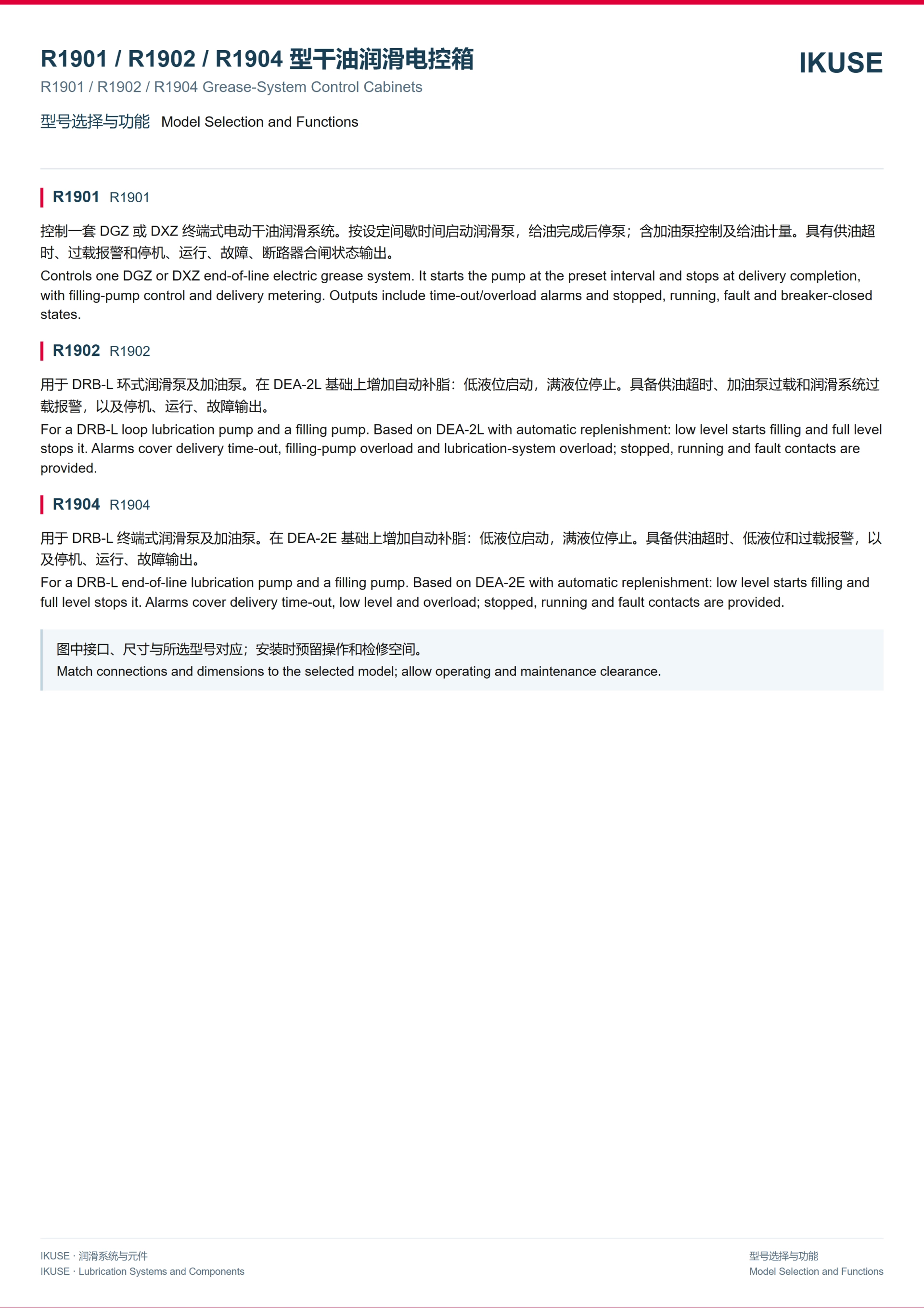 IKUSE R1901 / R1902 / R1904 型润滑脂集中润滑电控箱图2