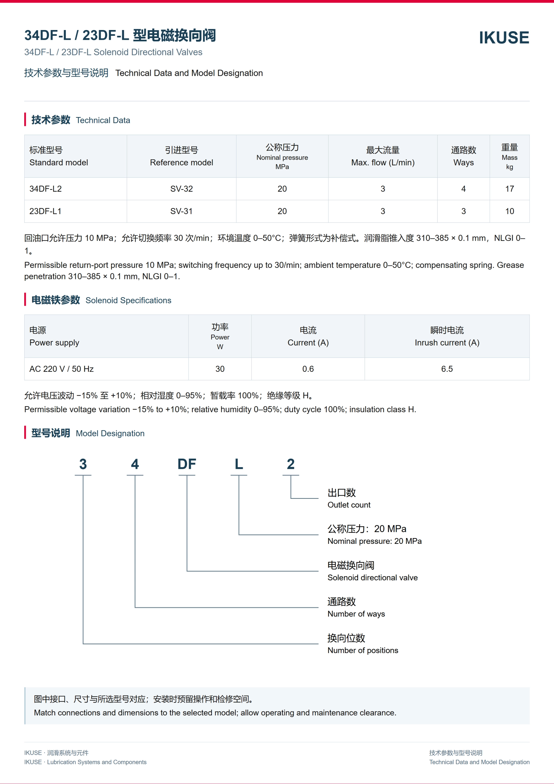 IKUSE 34DF-L / 23DF-L 型电磁换向阀图2