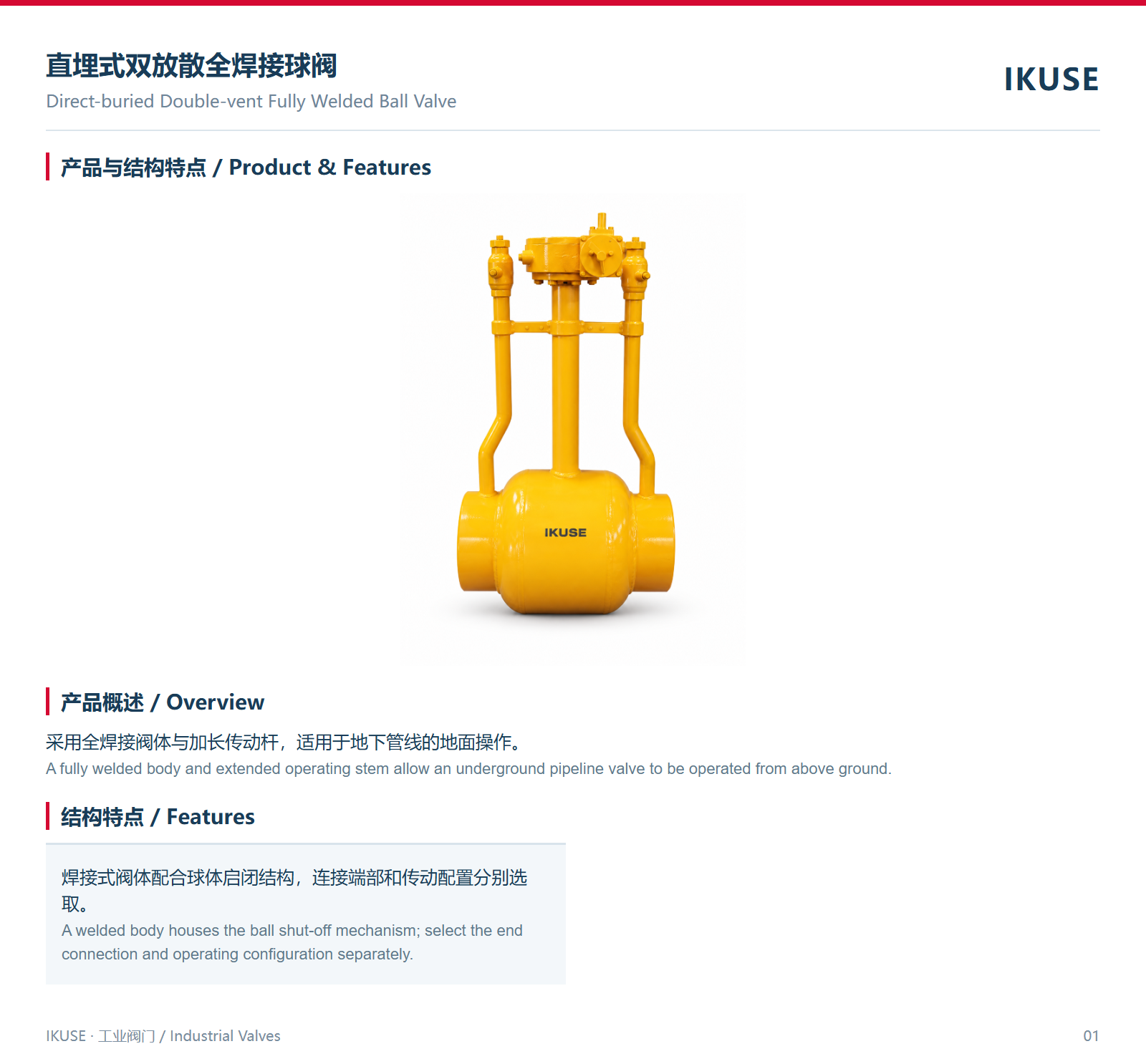 IKUSE 直埋式双放散全焊接球阀图2