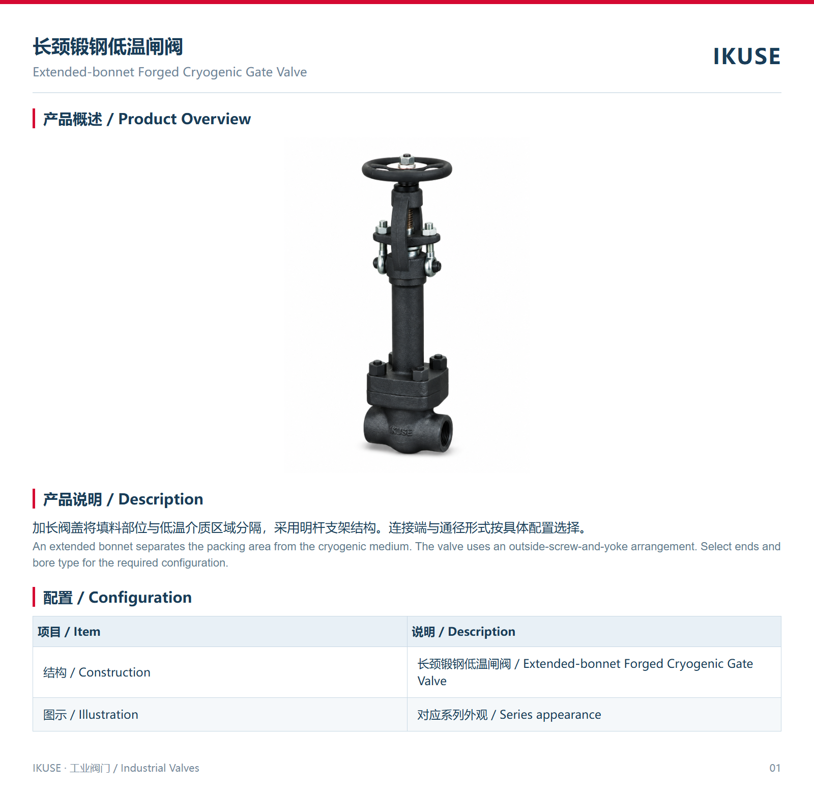 IKUSE 长颈锻钢低温闸阀图2