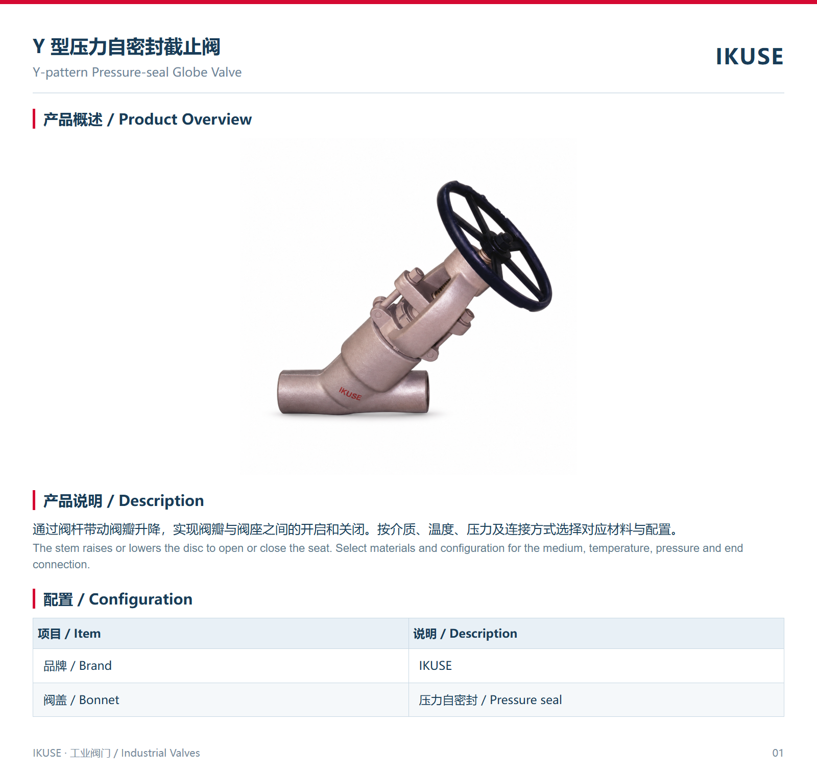 IKUSE Y 型压力自密封截止阀图2