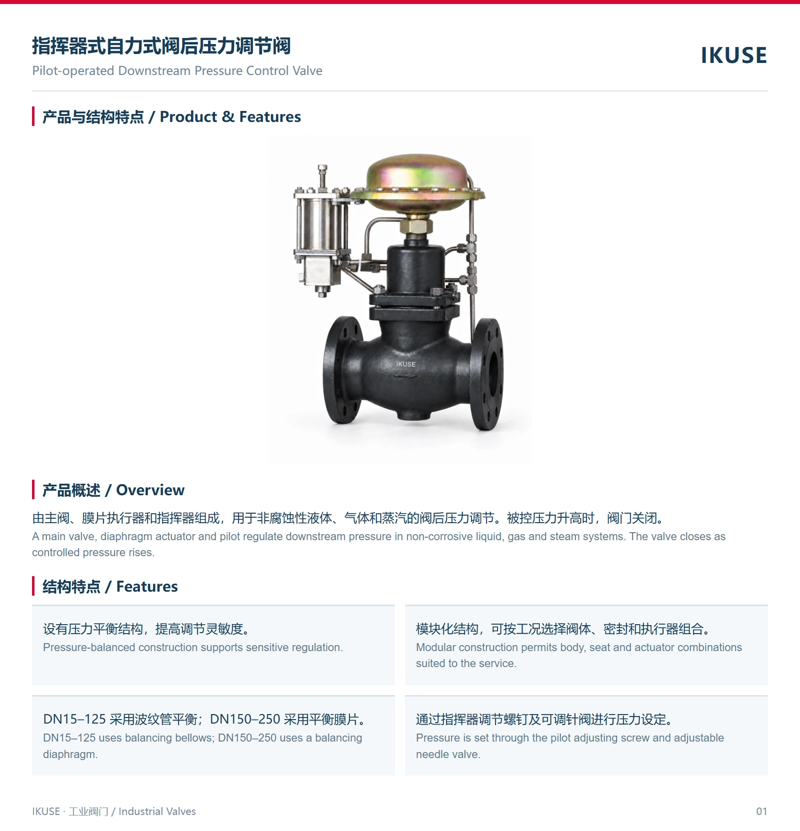IKUSE 指挥器式自力式阀后压力调节阀图2