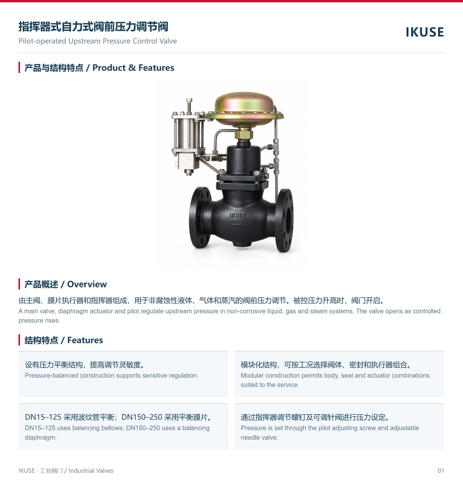 IKUSE 指挥器式自力式阀前压力调节阀图2