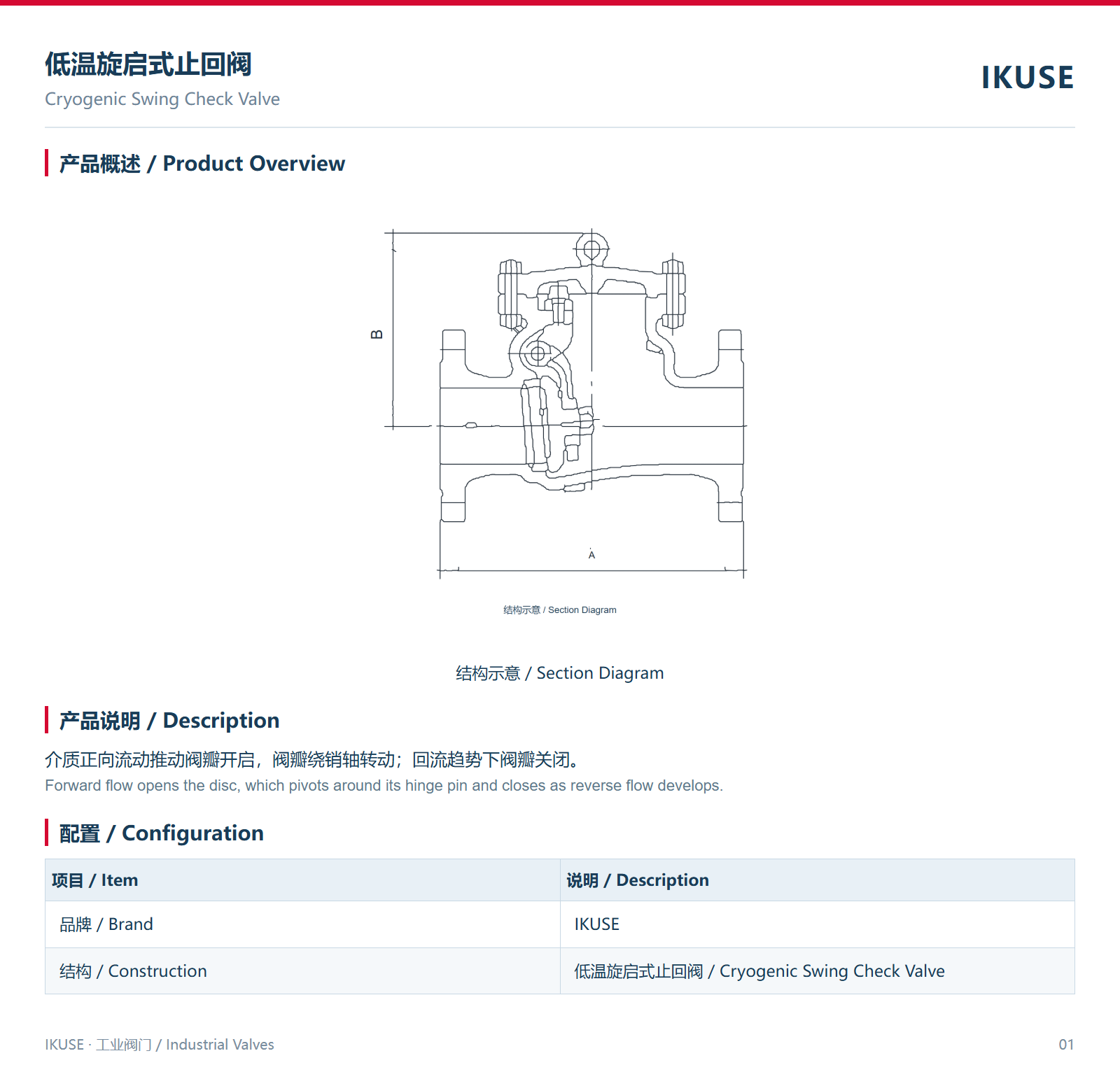 IKUSE 低温旋启式止回阀图2