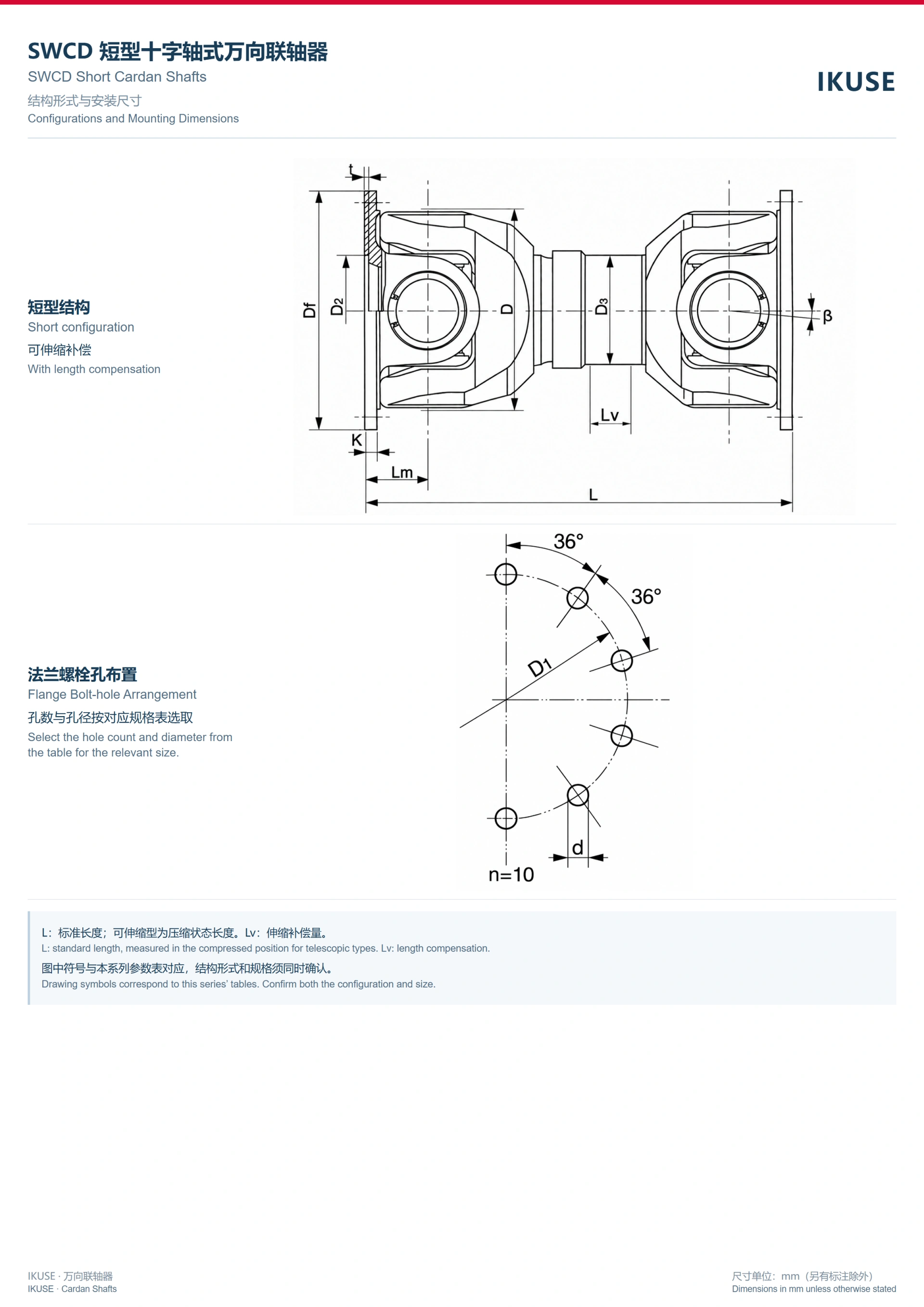 IKUSE SWCD 短型十字轴式万向联轴器图2