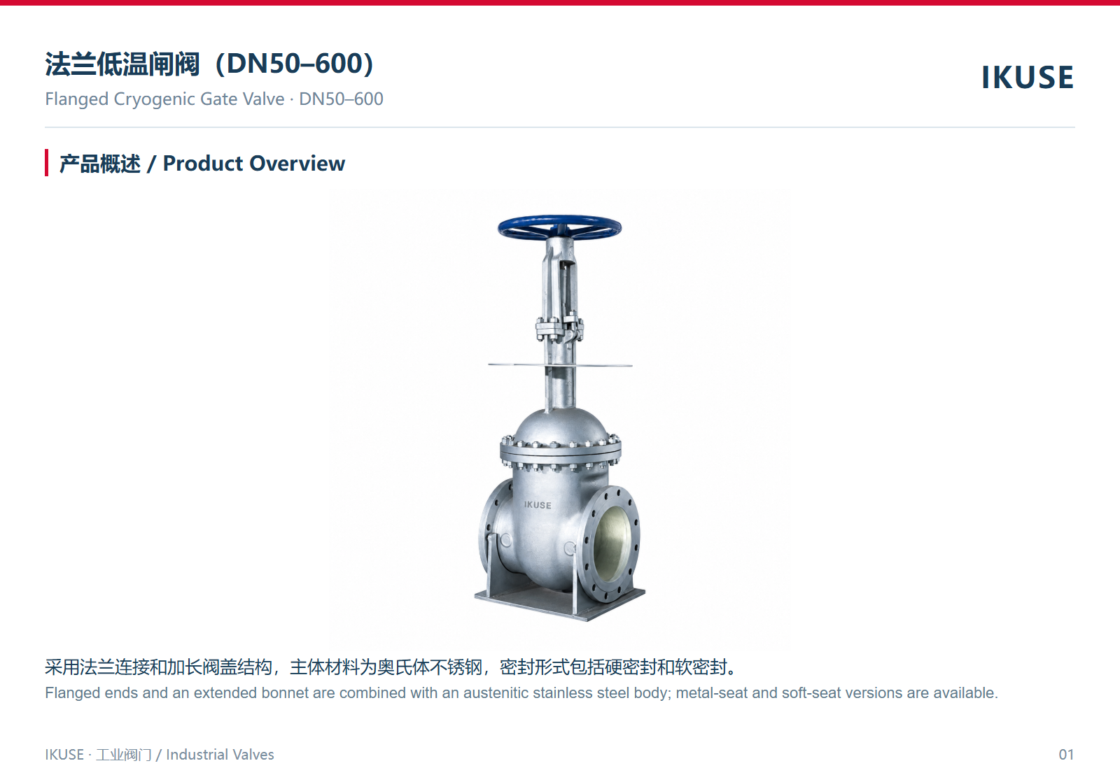 IKUSE 法兰低温闸阀（DN50–600）图2