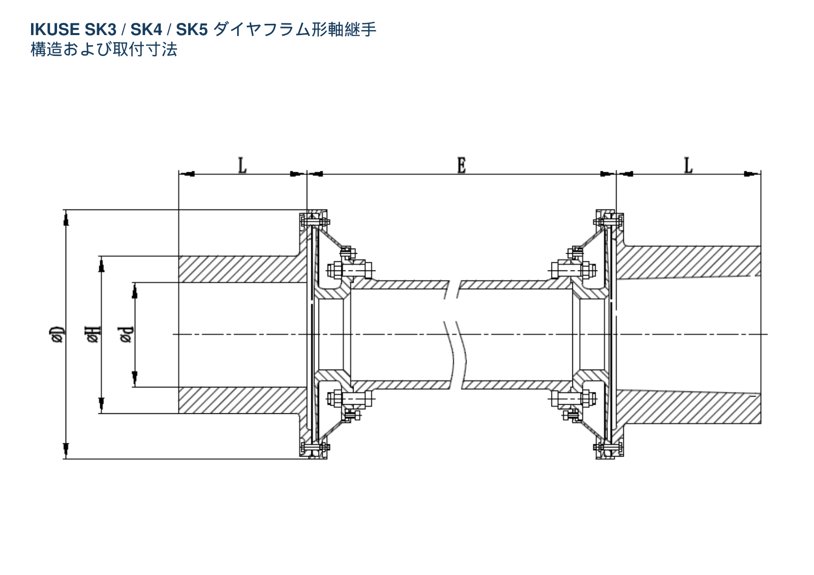 IKUSE SK3 / SK4 / SK5 ダイヤフラム形軸継手画像2