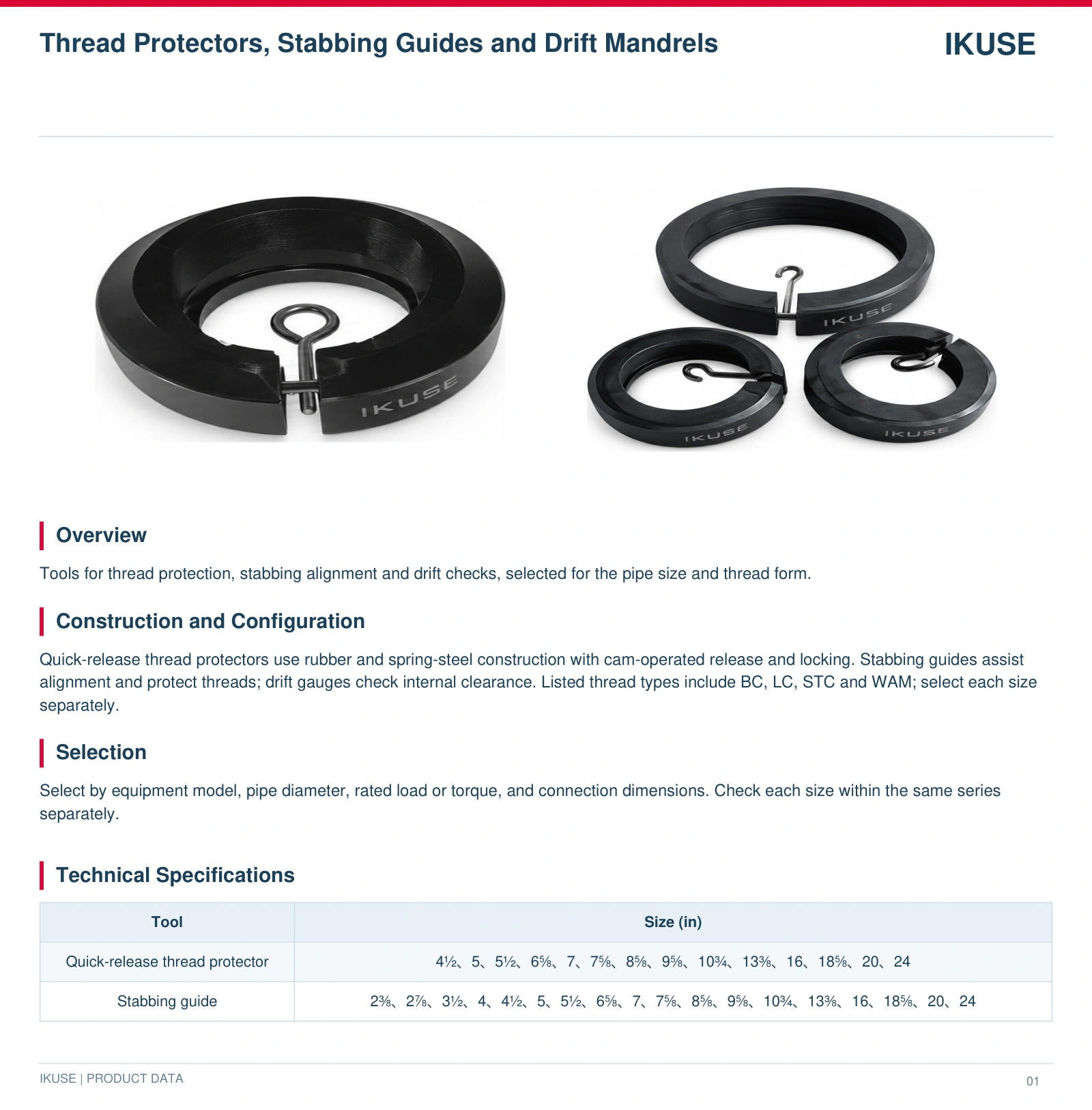 IKUSE Thread Protectors, Stabbing Guides and Drift Mandrels image 3