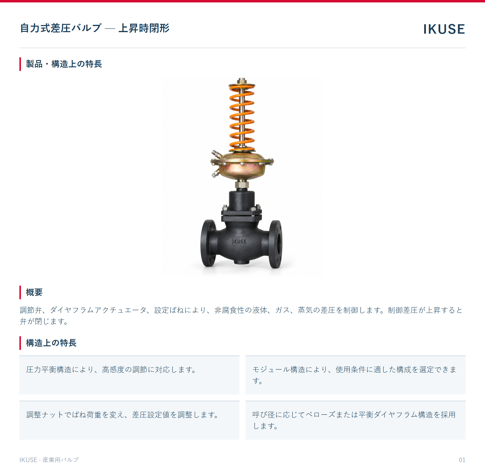 製品・構造上の特長