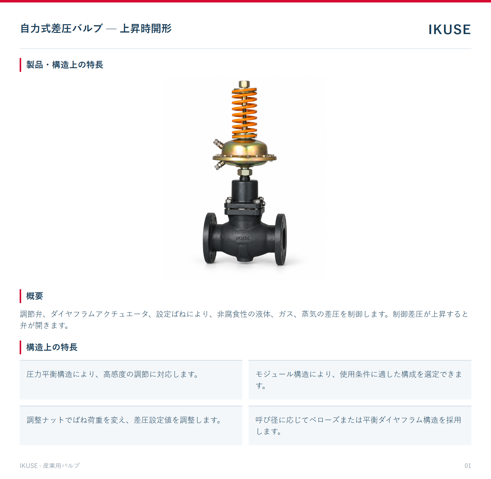 製品・構造上の特長