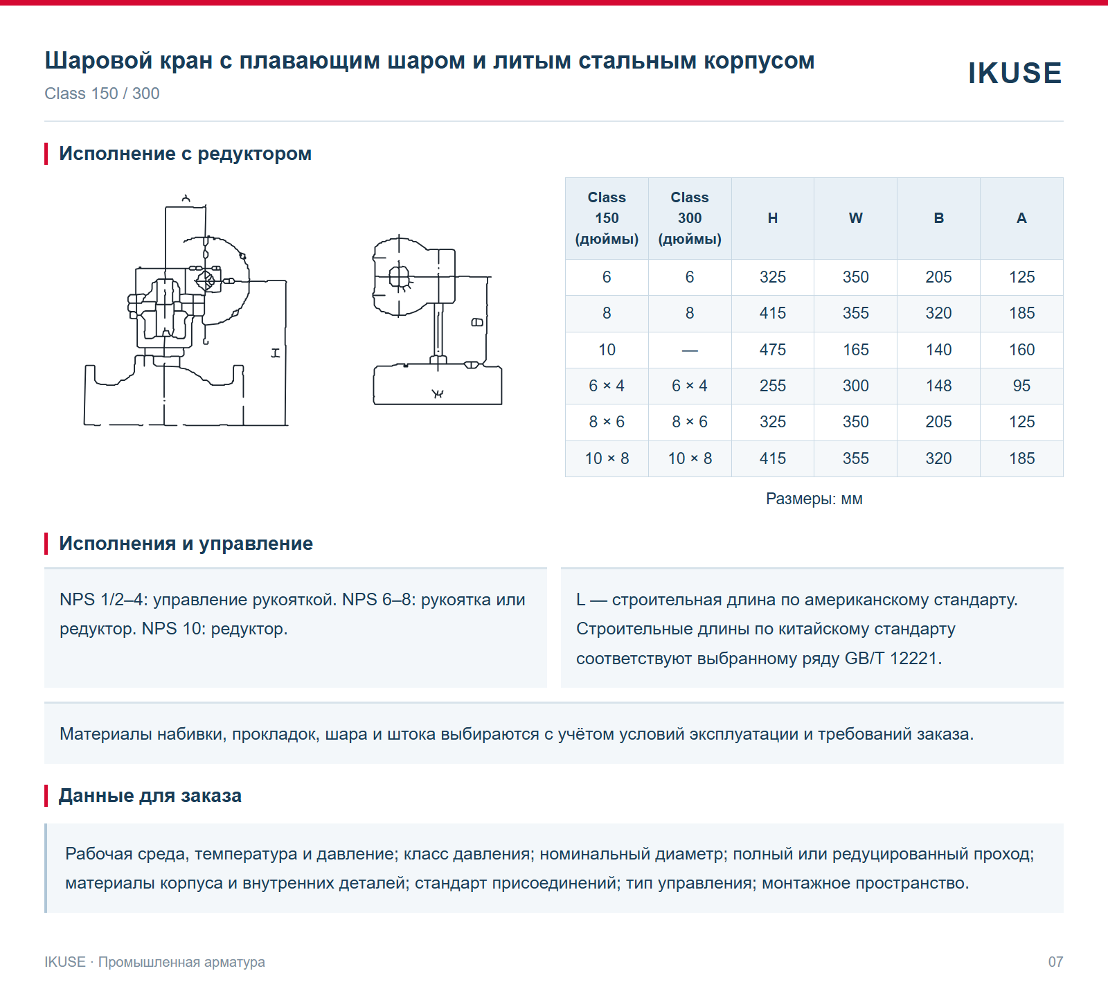 Исполнение с редуктором