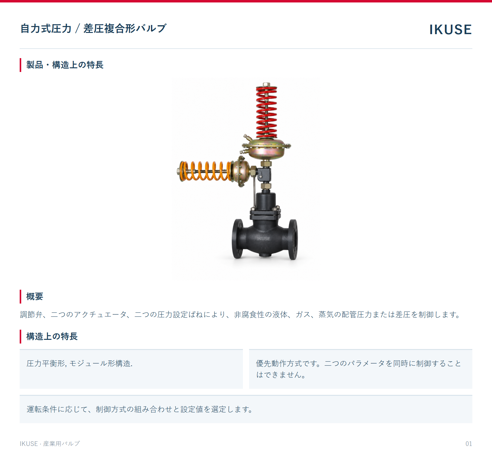 製品・構造上の特長