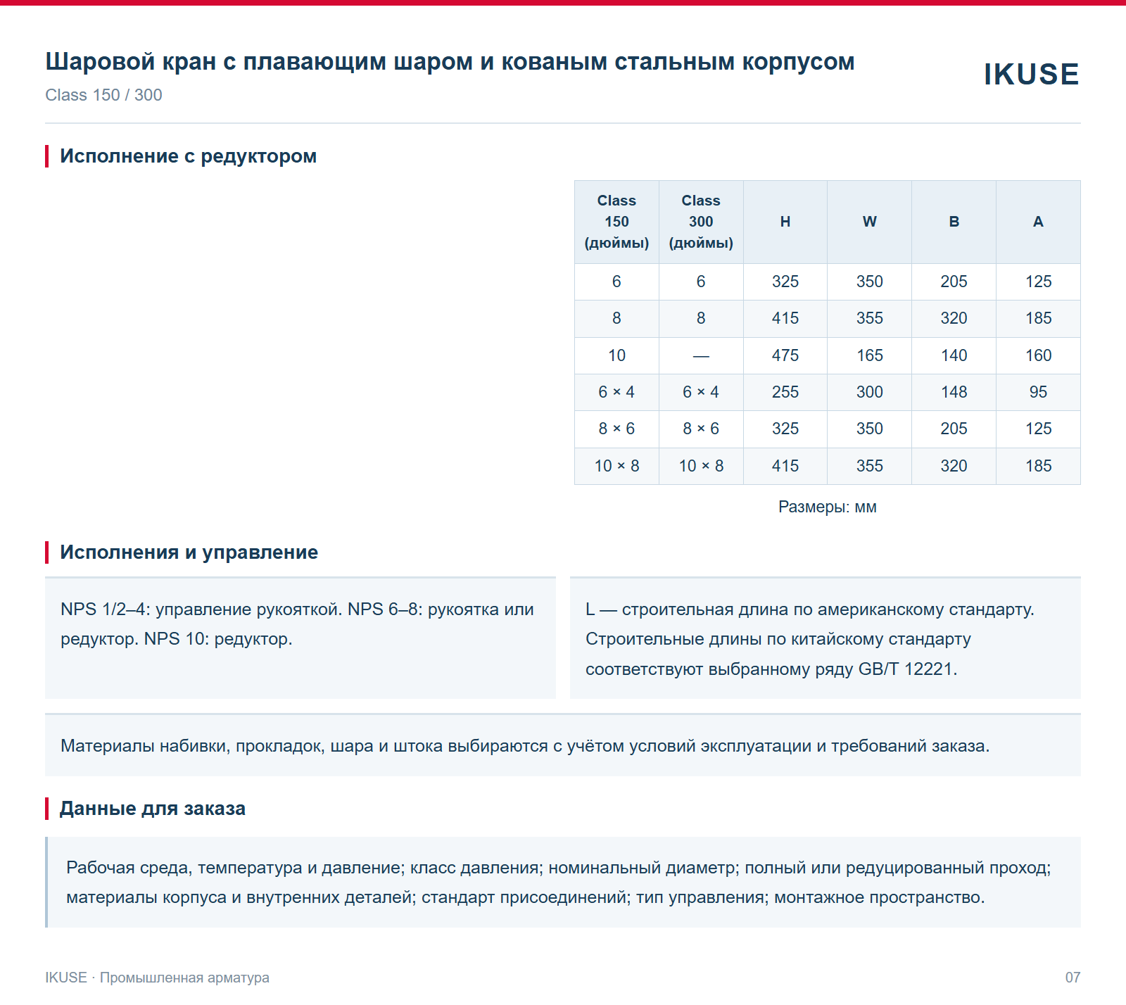 Исполнение с редуктором
