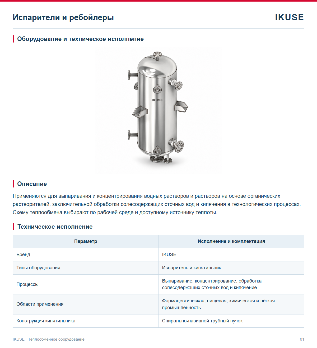 Технические данные 1