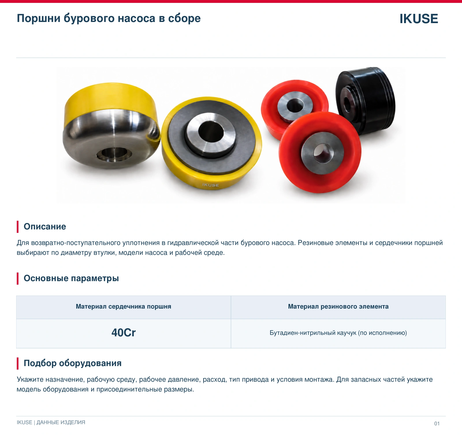 IKUSE Поршни бурового насоса в сборе, фото 2