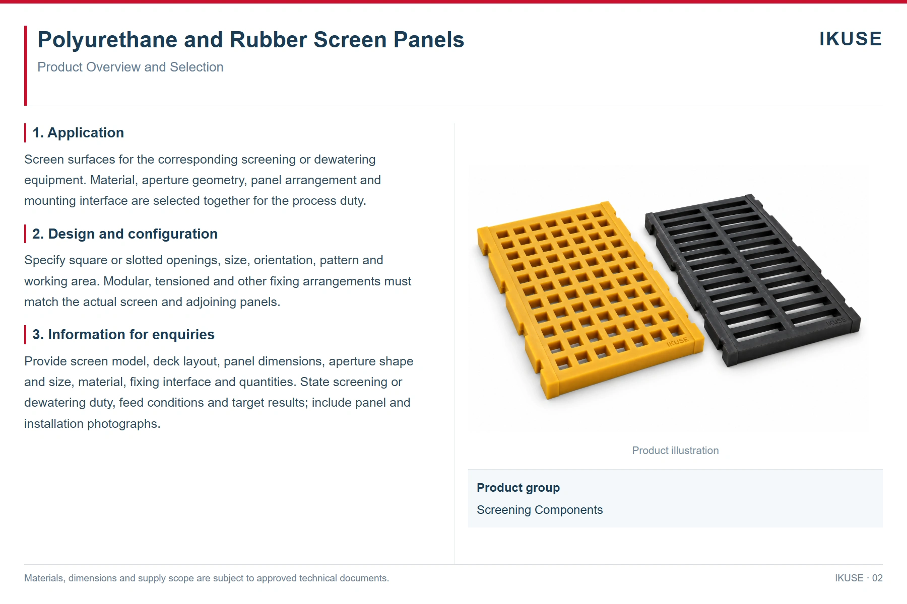 IKUSE Polyurethane and Rubber Screen Panels image 2