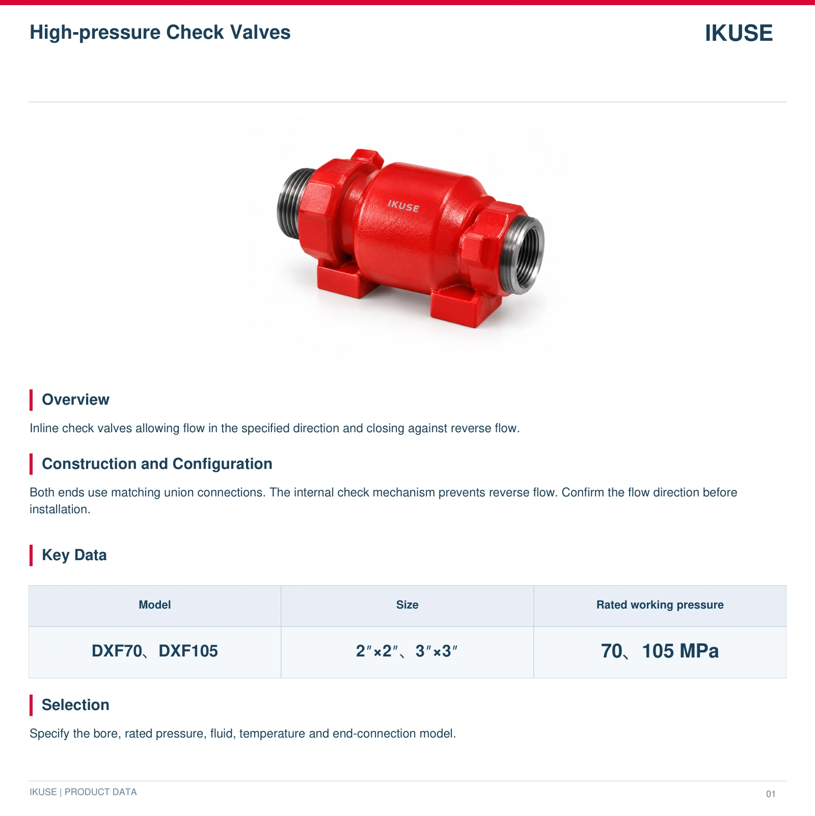IKUSE High-pressure Check Valves image 2