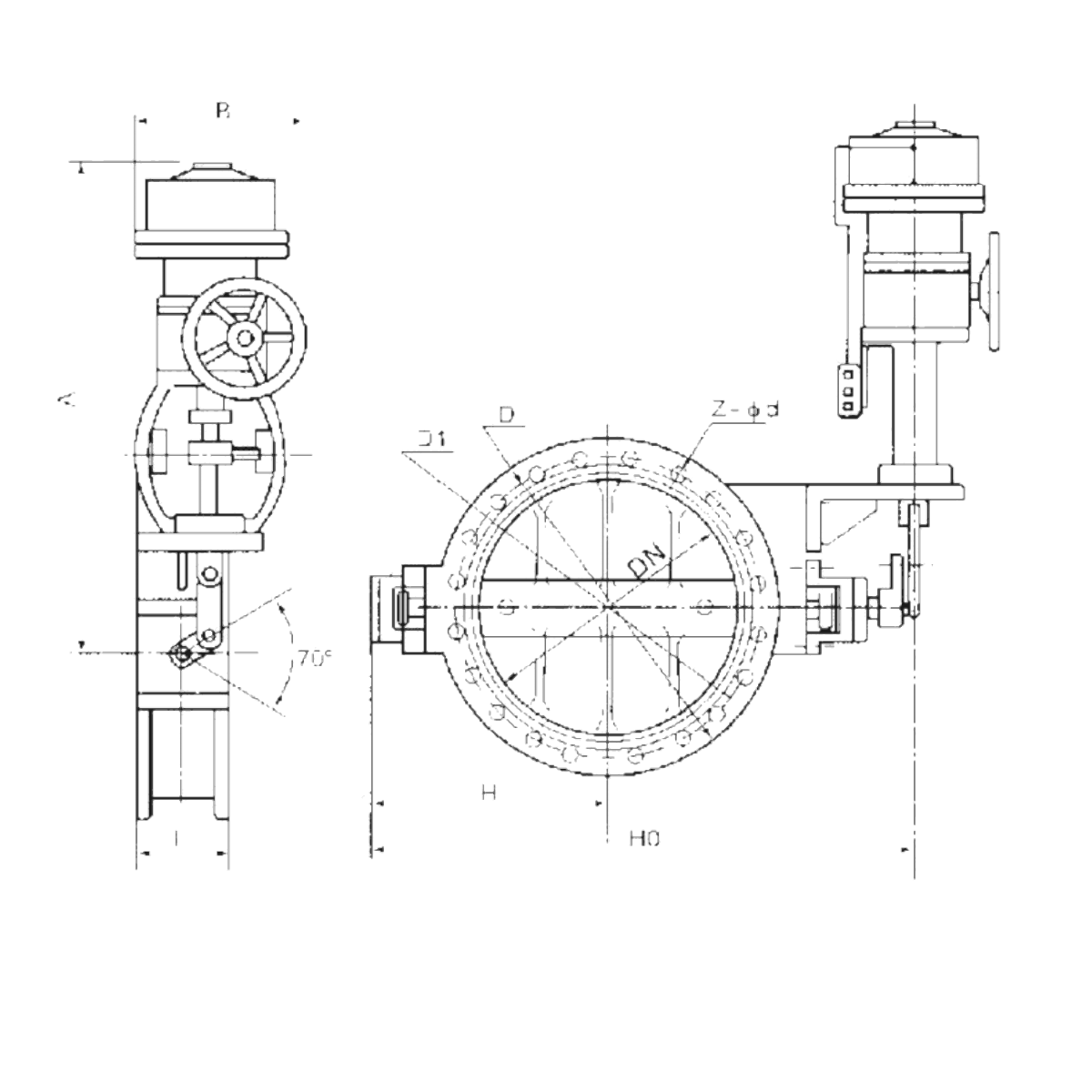 IKUSE Pneumatic Piston / Diaphragm Control Butterfly Valve