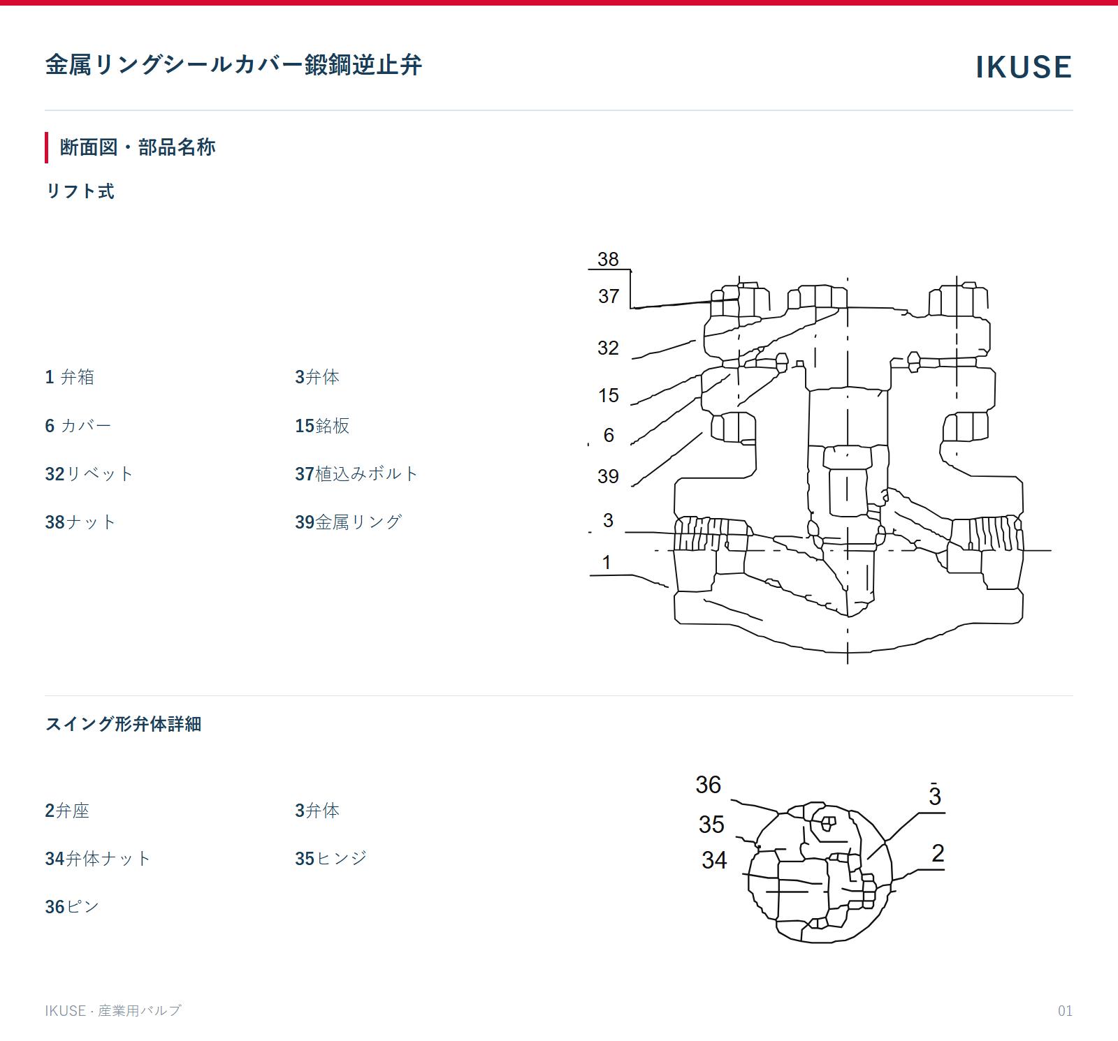 断面図・部品名称