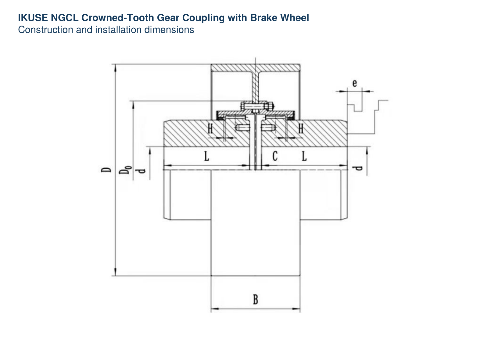 IKUSE NGCL Crowned-Tooth Gear Coupling with Brake Wheel image 2