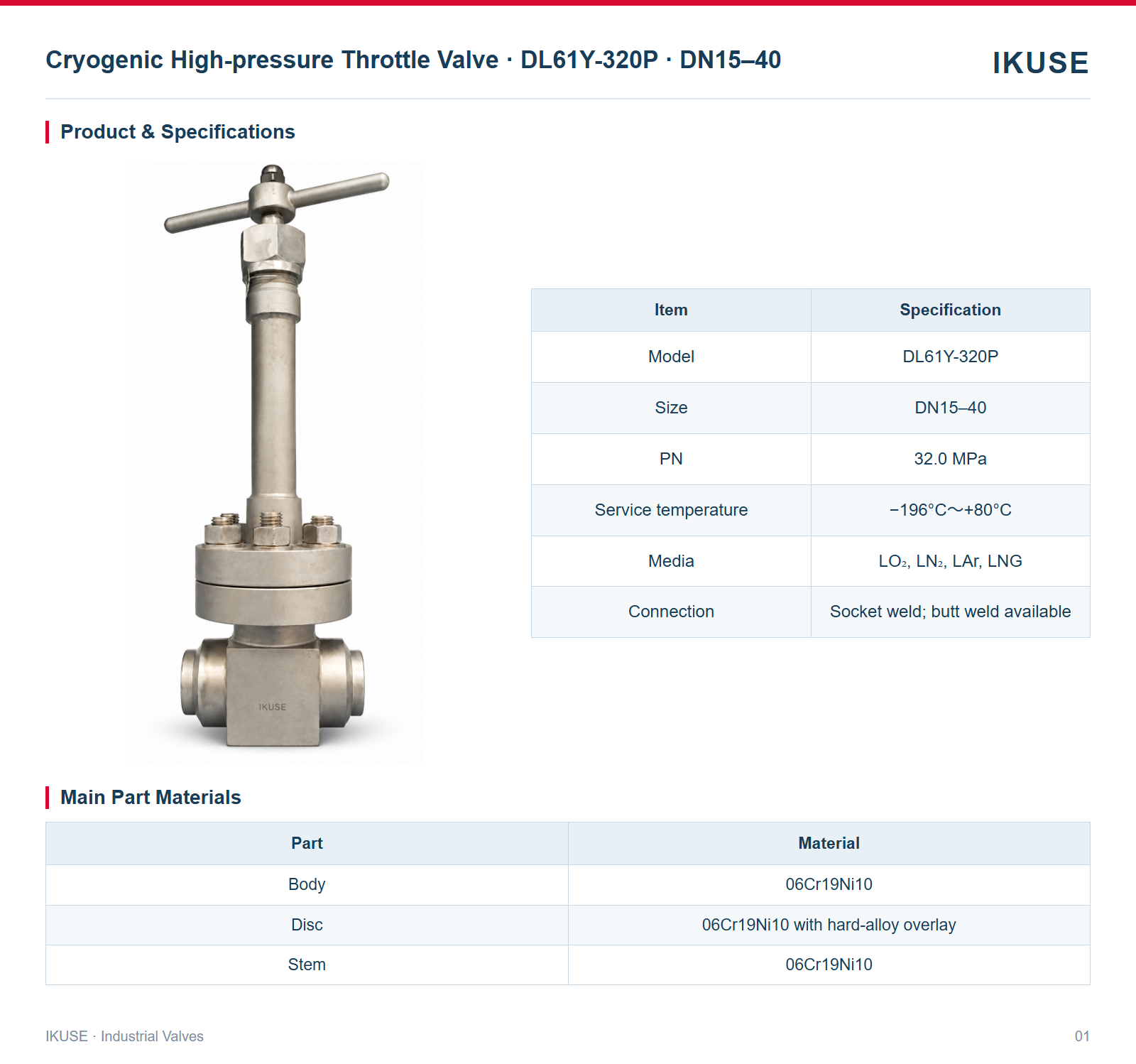 Product & Specifications