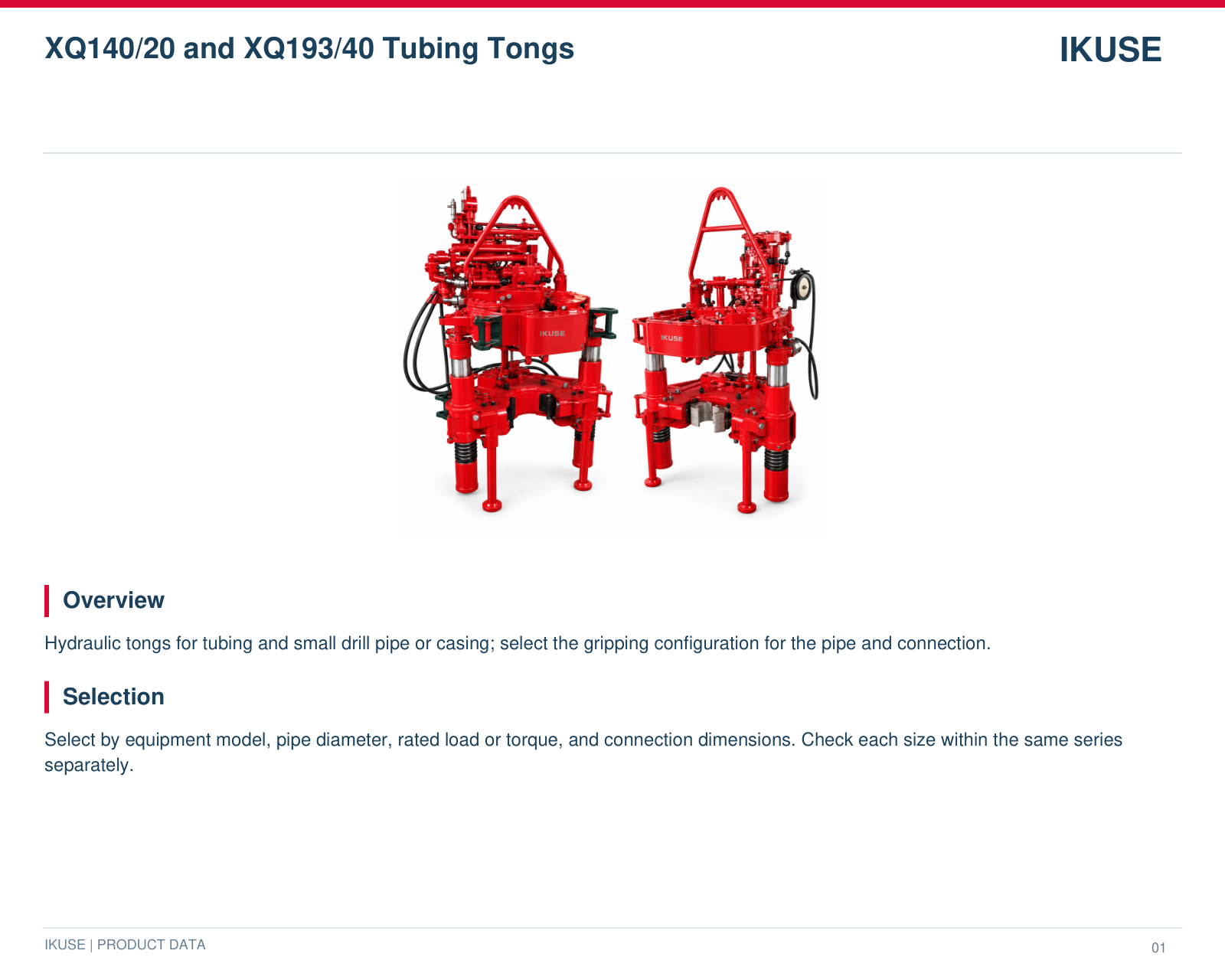 IKUSE XQ140/20 and XQ193/40 Tubing Tongs image 2