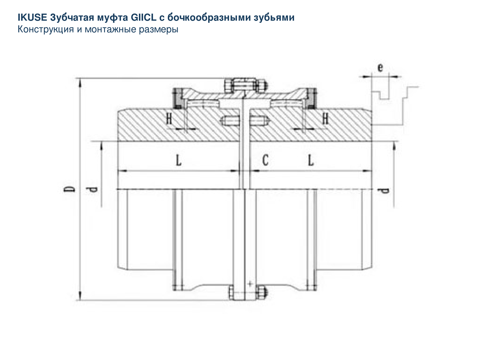 IKUSE Зубчатая муфта GIICL с бочкообразными зубьями, фото 3