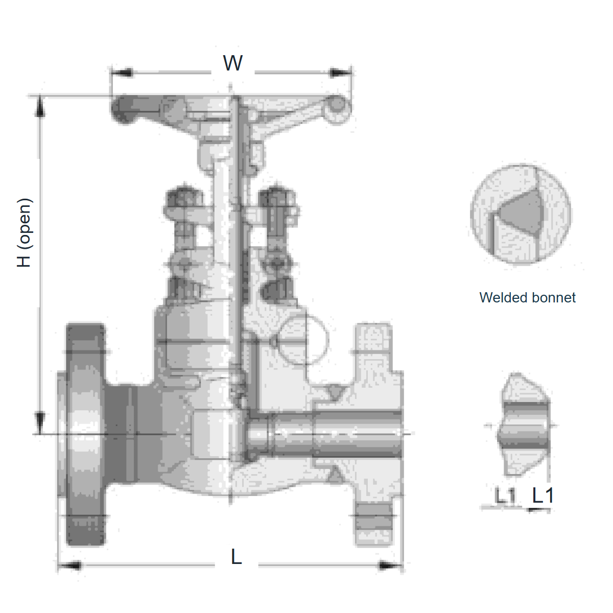 IKUSE Flanged / Butt-weld Welded-bonnet Forged Gate Valve