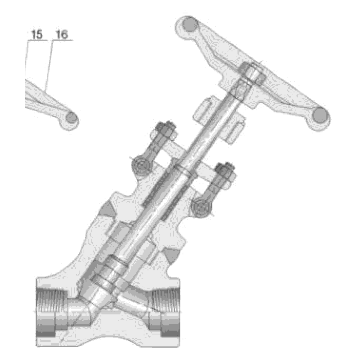 IKUSE Welded-bonnet Forged Steel Y-pattern Globe Valve